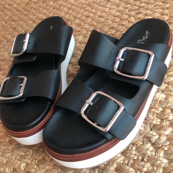 Anthropologie Shoes - New: J Slides Bowie Leather Double Band Sandal. Size 9